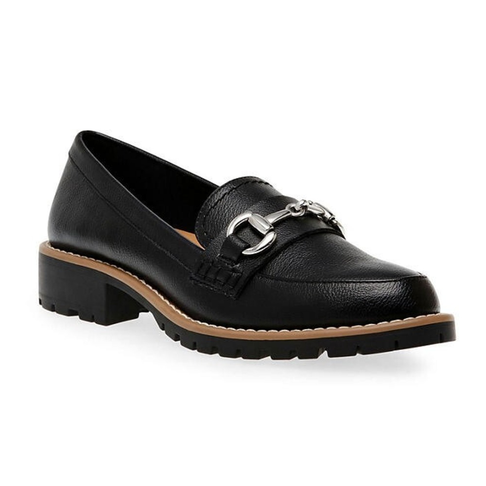 DV Dolce Vita Women Cedar Loafer Black Metal Bit Lug Sole Shoe Size 10